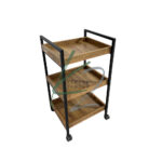 خرید ترولی آرایشگاهی طرح چوب و فلز