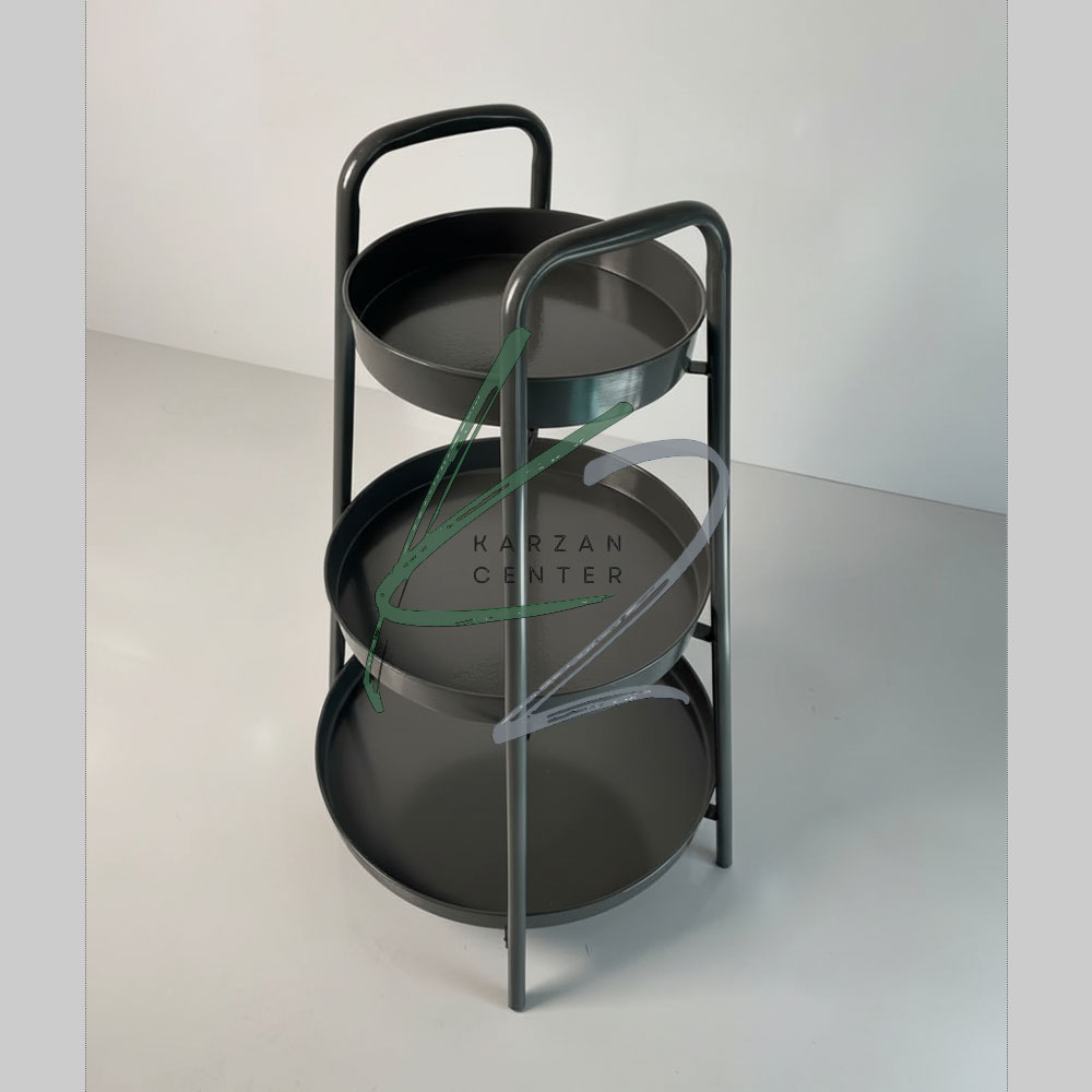 trolley-hsn ترولی فلزی سه طبقه مدل گرد کارزان