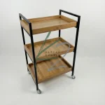 ترولی آرایشگاهی سه طبقه چوب و فلز کد 4060