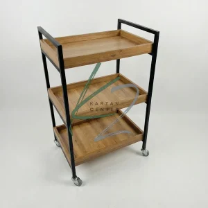 ترولی آرایشگاهی سه طبقه چوب و فلز کد 4060