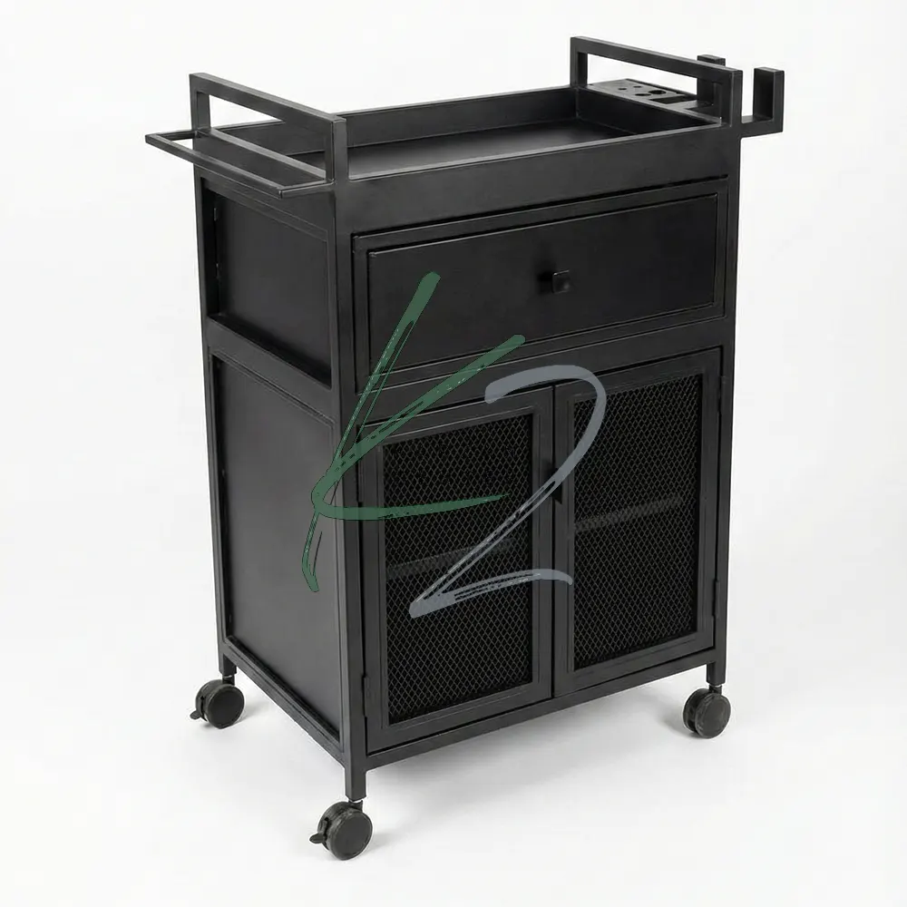 trolley royal ترولی آرایشگاهی چوبی فلزی مدل رویال