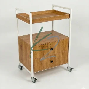 ترولی آرایشگاهی دوکشو چوب و فلز مدل K6040