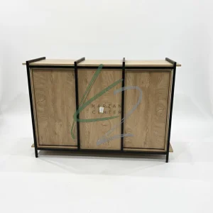 کنسول چوب و فلز مدل تروا کارزان سنتر با درب ریلی